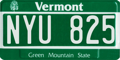 VT license plate NYU825