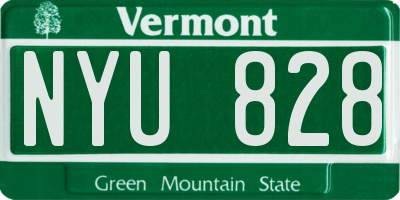 VT license plate NYU828