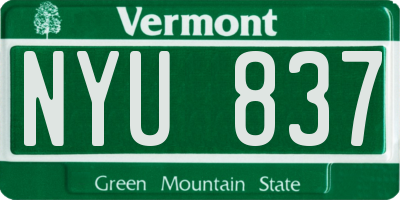 VT license plate NYU837