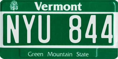 VT license plate NYU844