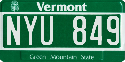 VT license plate NYU849