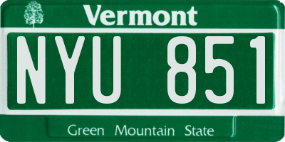 VT license plate NYU851