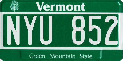 VT license plate NYU852