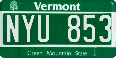 VT license plate NYU853