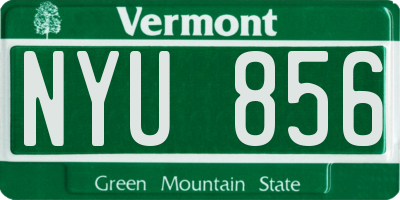 VT license plate NYU856