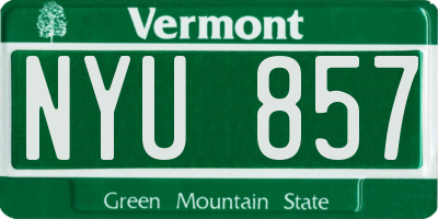 VT license plate NYU857