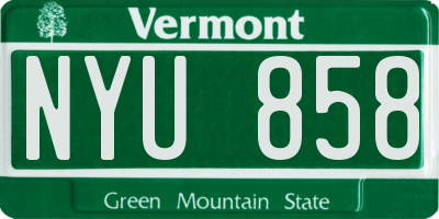 VT license plate NYU858