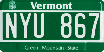 VT license plate NYU867