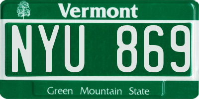 VT license plate NYU869