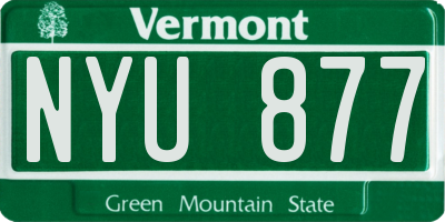 VT license plate NYU877