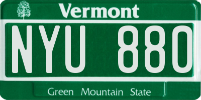 VT license plate NYU880