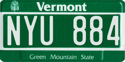 VT license plate NYU884