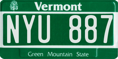 VT license plate NYU887
