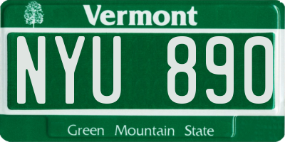 VT license plate NYU890