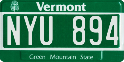 VT license plate NYU894