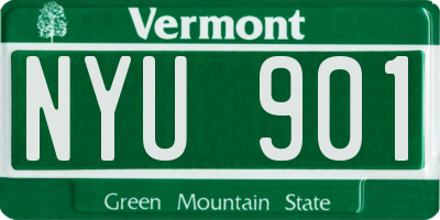 VT license plate NYU901