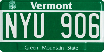 VT license plate NYU906
