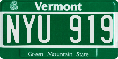 VT license plate NYU919