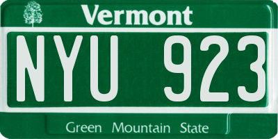 VT license plate NYU923