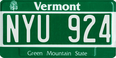 VT license plate NYU924