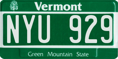 VT license plate NYU929