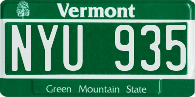 VT license plate NYU935
