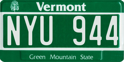 VT license plate NYU944