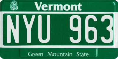 VT license plate NYU963