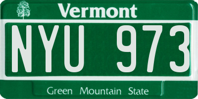 VT license plate NYU973