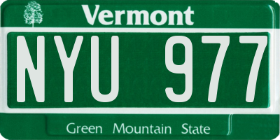 VT license plate NYU977