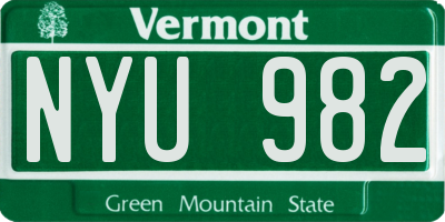 VT license plate NYU982