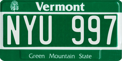 VT license plate NYU997
