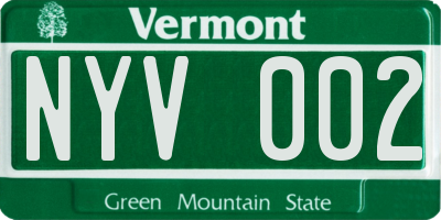 VT license plate NYV002