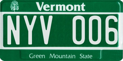 VT license plate NYV006