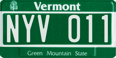 VT license plate NYV011