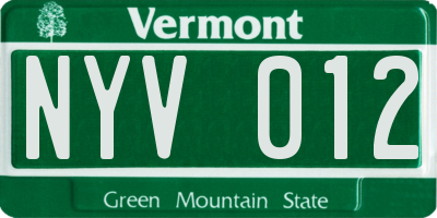 VT license plate NYV012