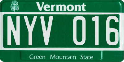 VT license plate NYV016