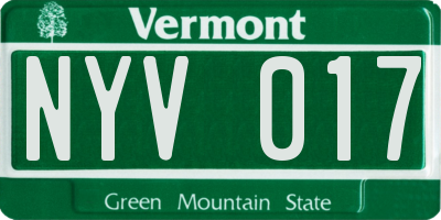 VT license plate NYV017
