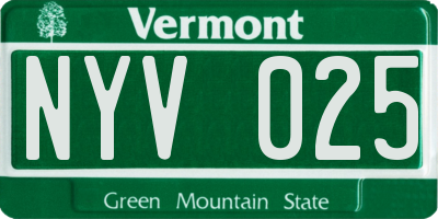 VT license plate NYV025