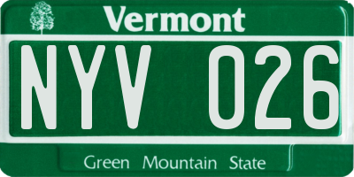 VT license plate NYV026