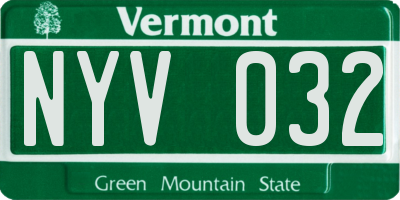 VT license plate NYV032