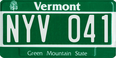 VT license plate NYV041