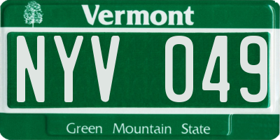 VT license plate NYV049
