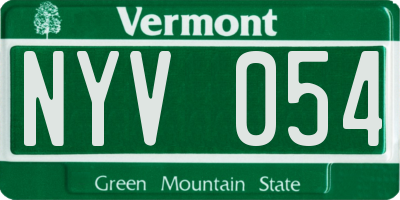 VT license plate NYV054