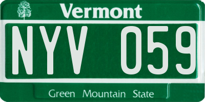 VT license plate NYV059