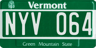 VT license plate NYV064