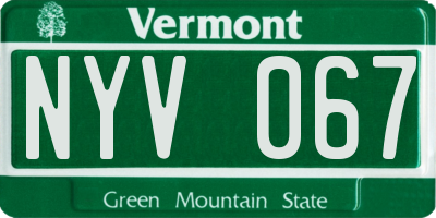 VT license plate NYV067