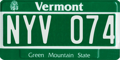 VT license plate NYV074