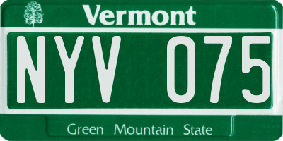 VT license plate NYV075