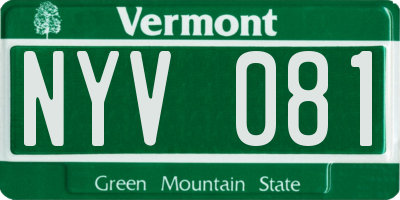 VT license plate NYV081